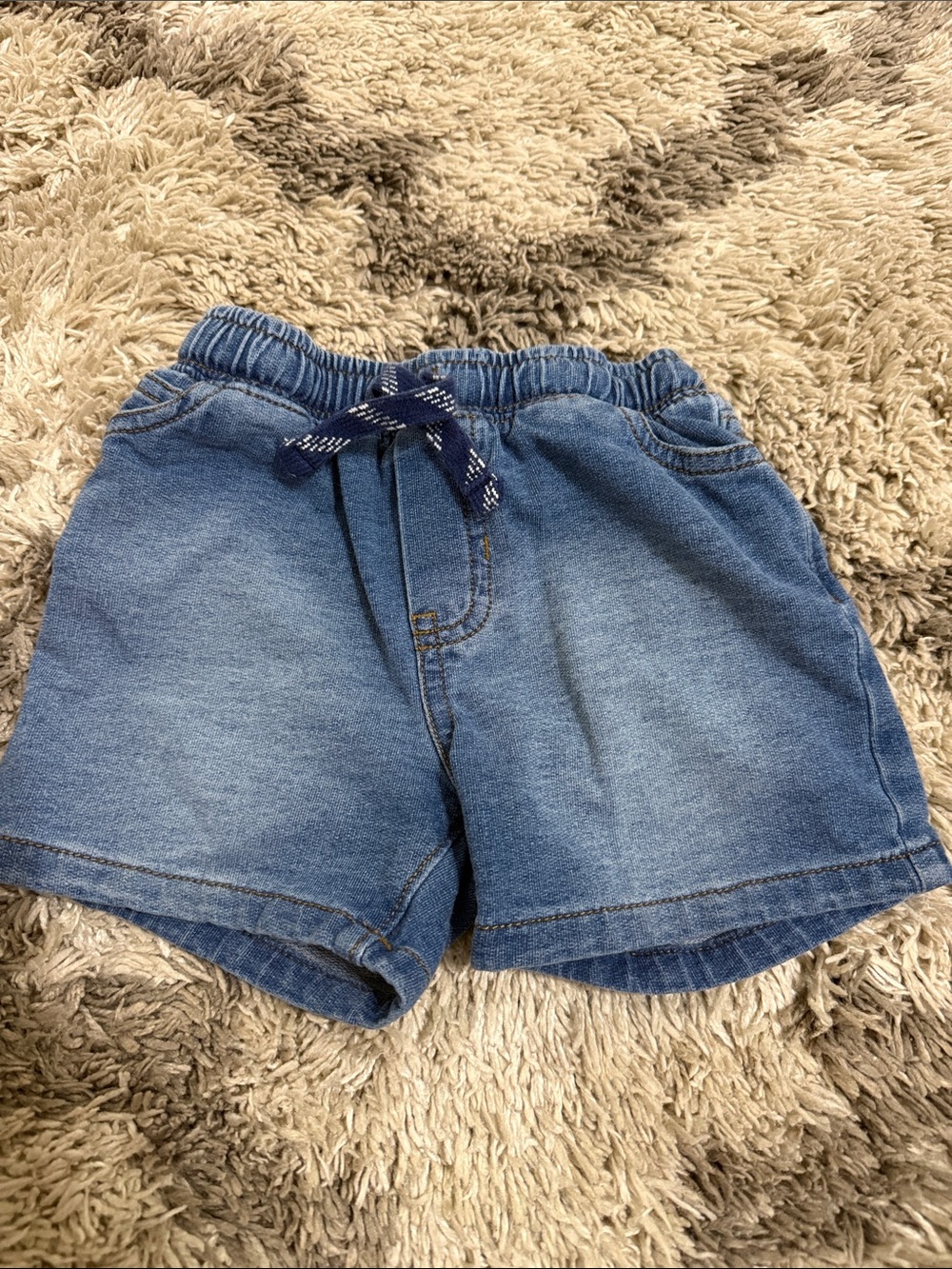 Carter's Blue Denim-Look Shorts with Drawstring